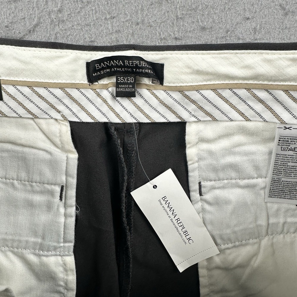 Banana Republic Mason Athletic Tapered Fit Rapid Movement Pants 35x30 Dark Gray - Picture 13 of 16